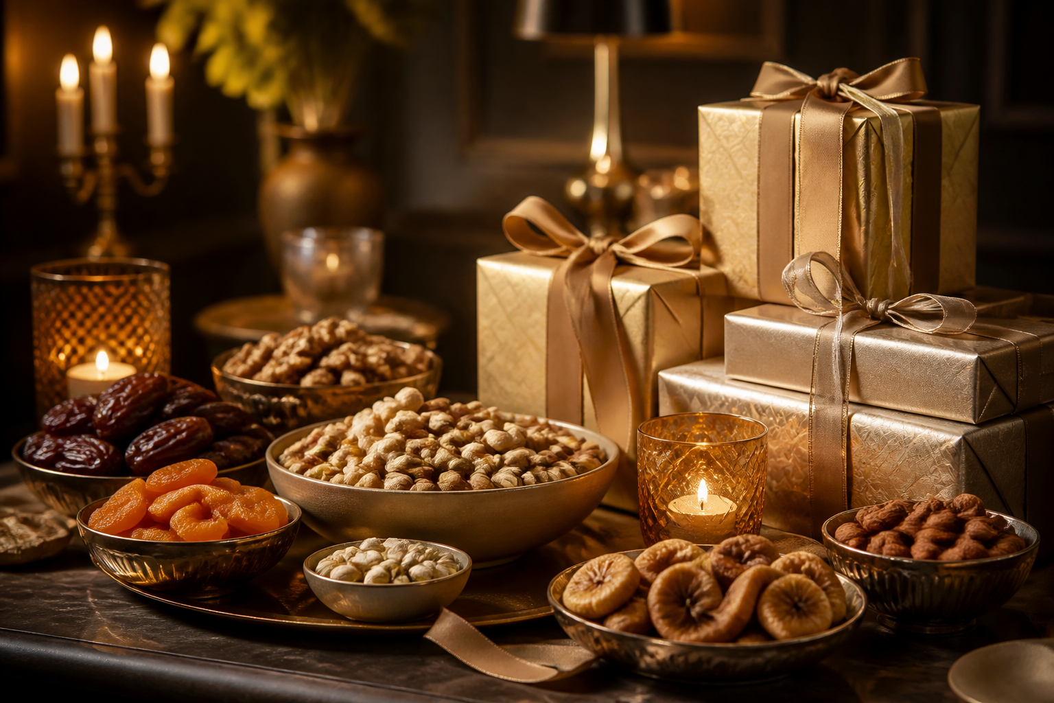 Premium dry fruits arranged as a thoughtful gift